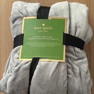 Kate Spade Full/Queen Gray Fleece Blanket